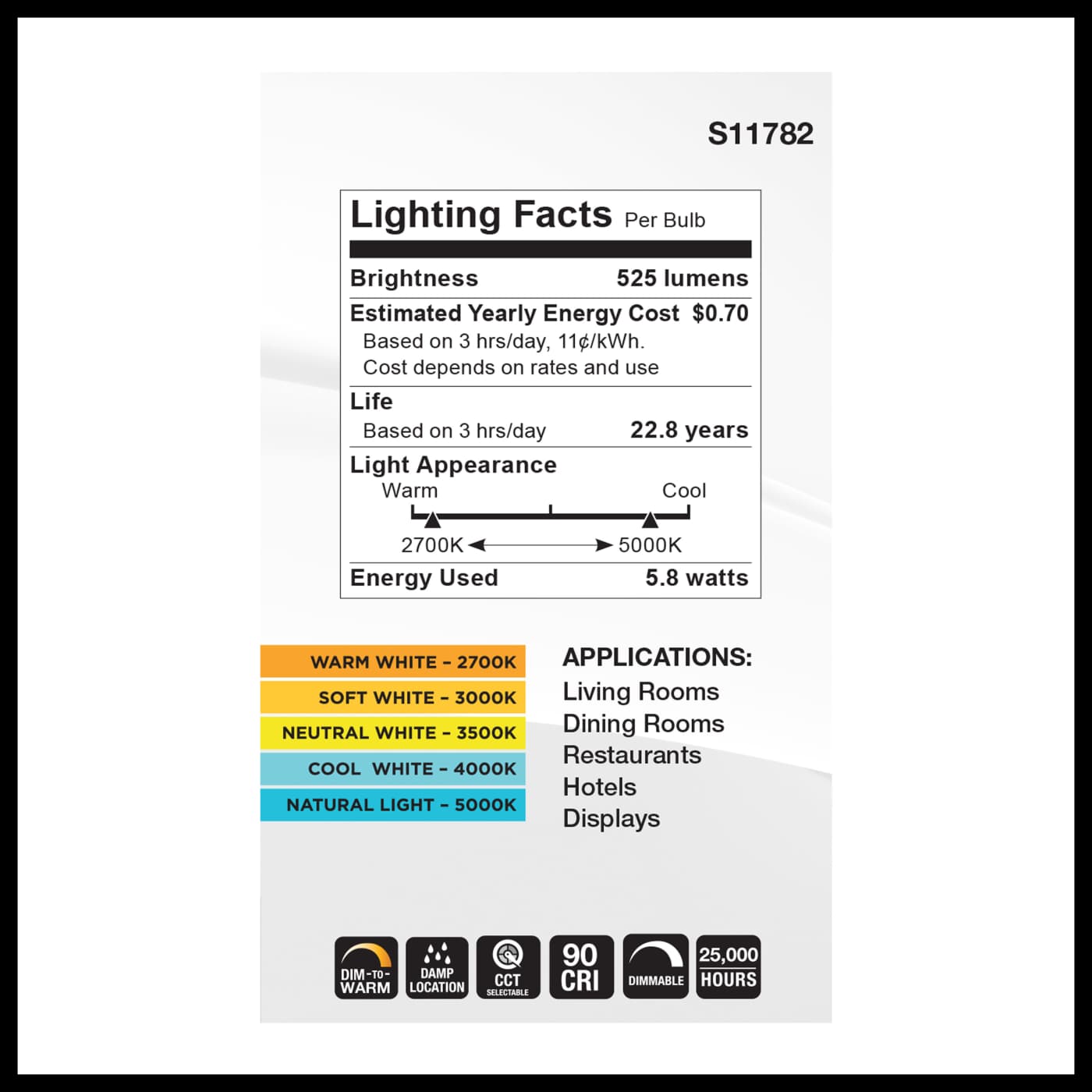 5.8R20/LED/5CCT/WD/120V - S11782