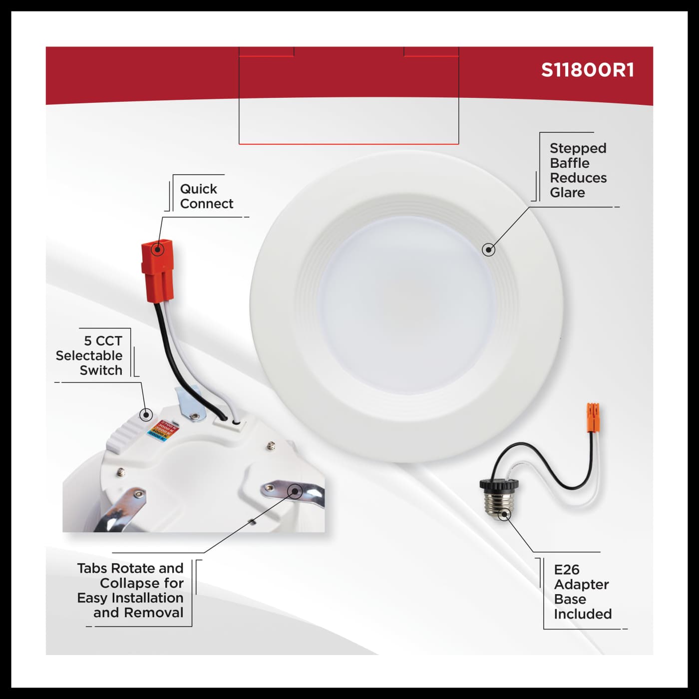 6.7WLED/RDL/4/5CCT-SEL/RD - S11800R1