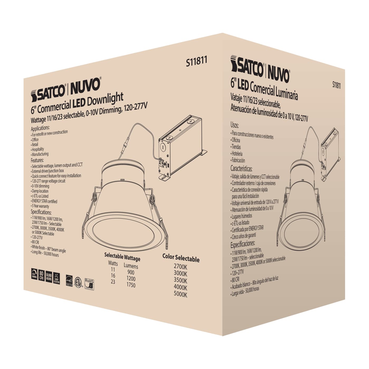 23WLED/CDL/6/ADJ-CCT/80D - S11811