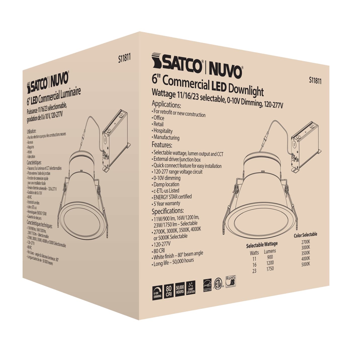 23WLED/CDL/6/ADJ-CCT/80D - S11811