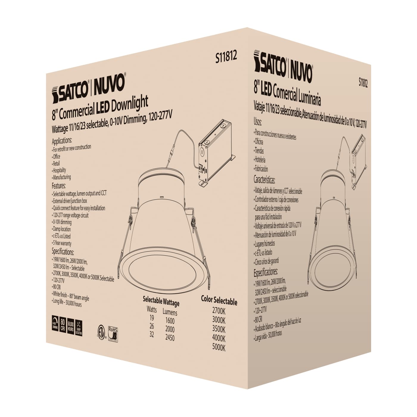 32WLED/CDL/8/ADJ-CCT/80D - S11812