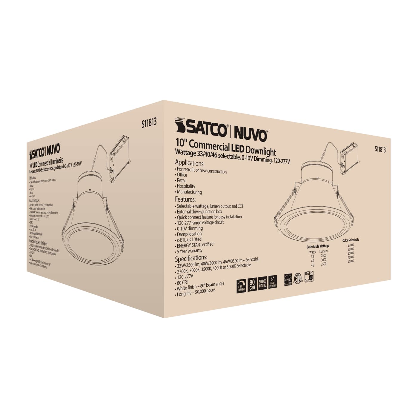 46WLED/CDL/10/ADJ-CCT/80D - S11813