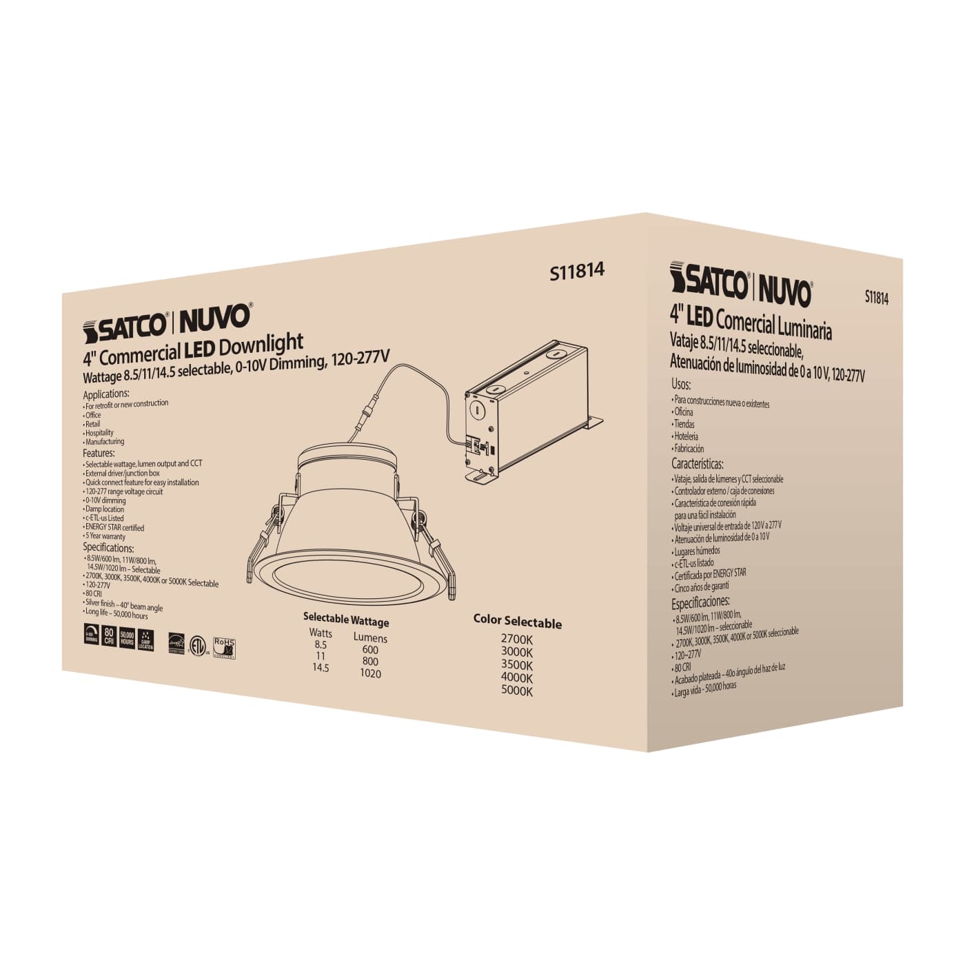 14.5WLED/CDL/4/ADJ-CCT/40D - S11814