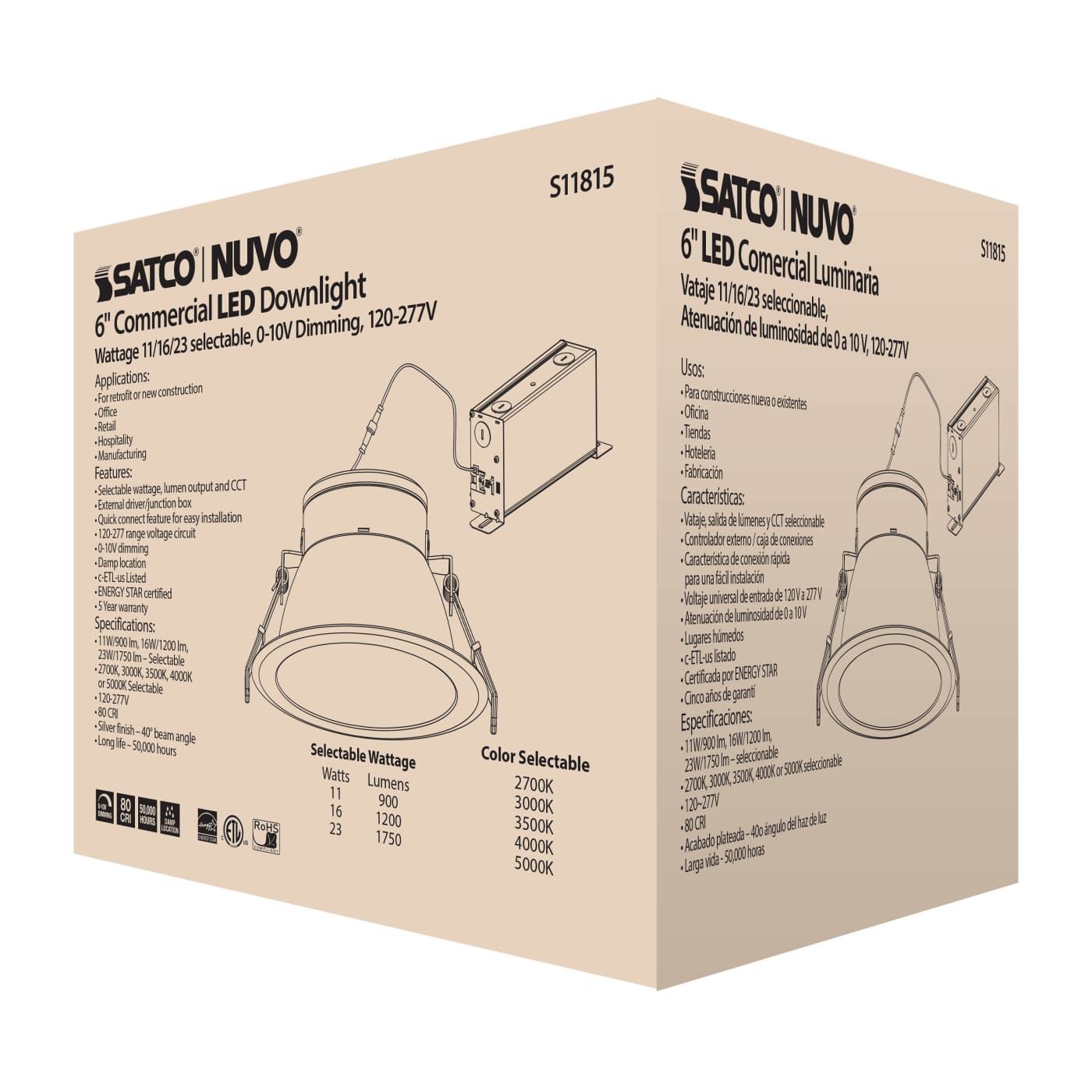 23WLED/CDL/6/ADJ-CCT/40D - S11815