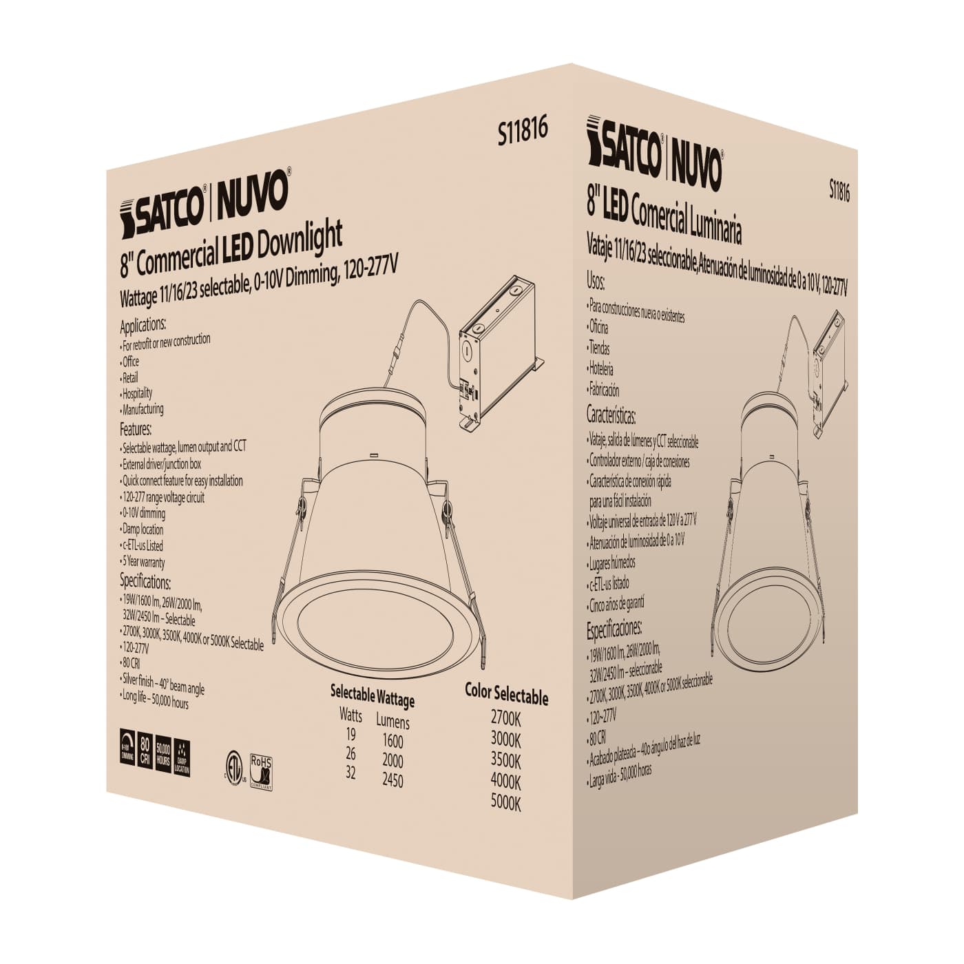 32WLED/CDL/8/ADJ-CCT/40D - S11816