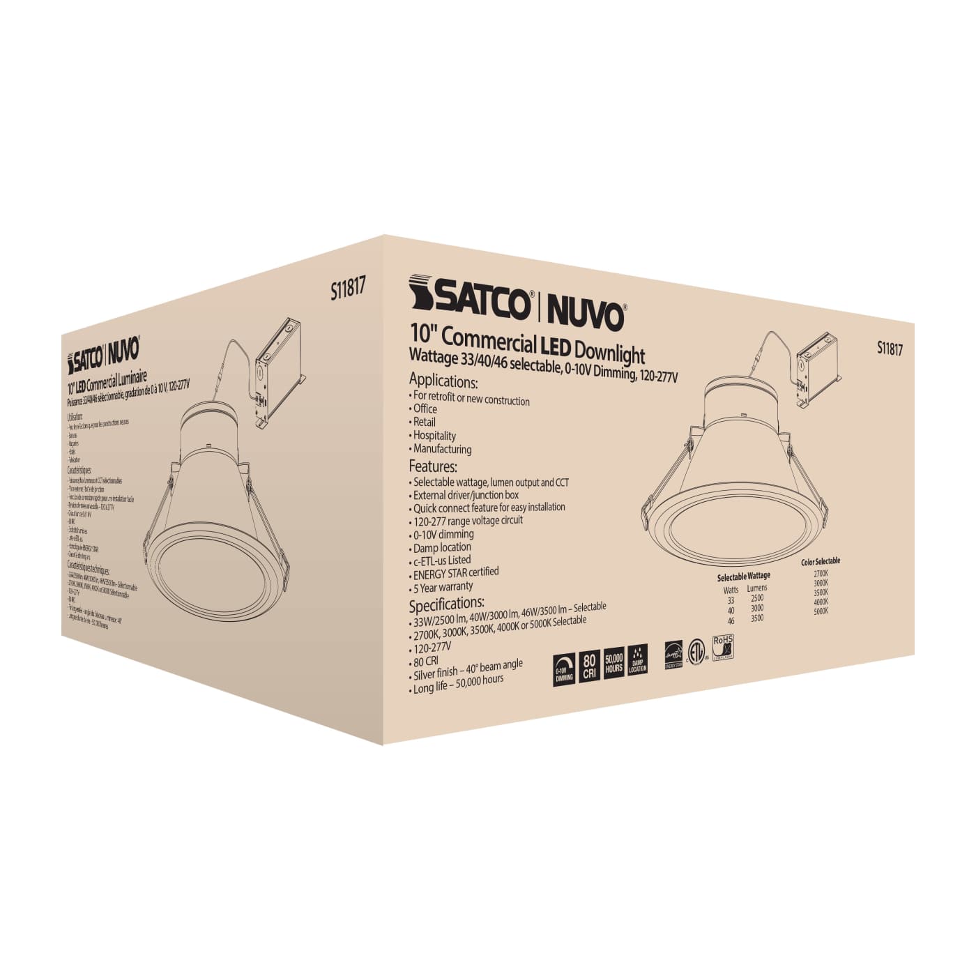 46WLED/CDL/10/ADJ-CCT/40D - S11817