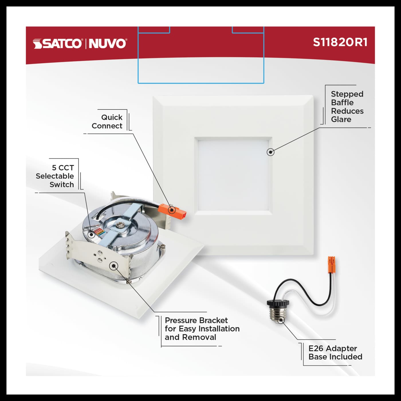 6.7WLED/RDL/4/5CCT-SEL/SQ - S11820R1