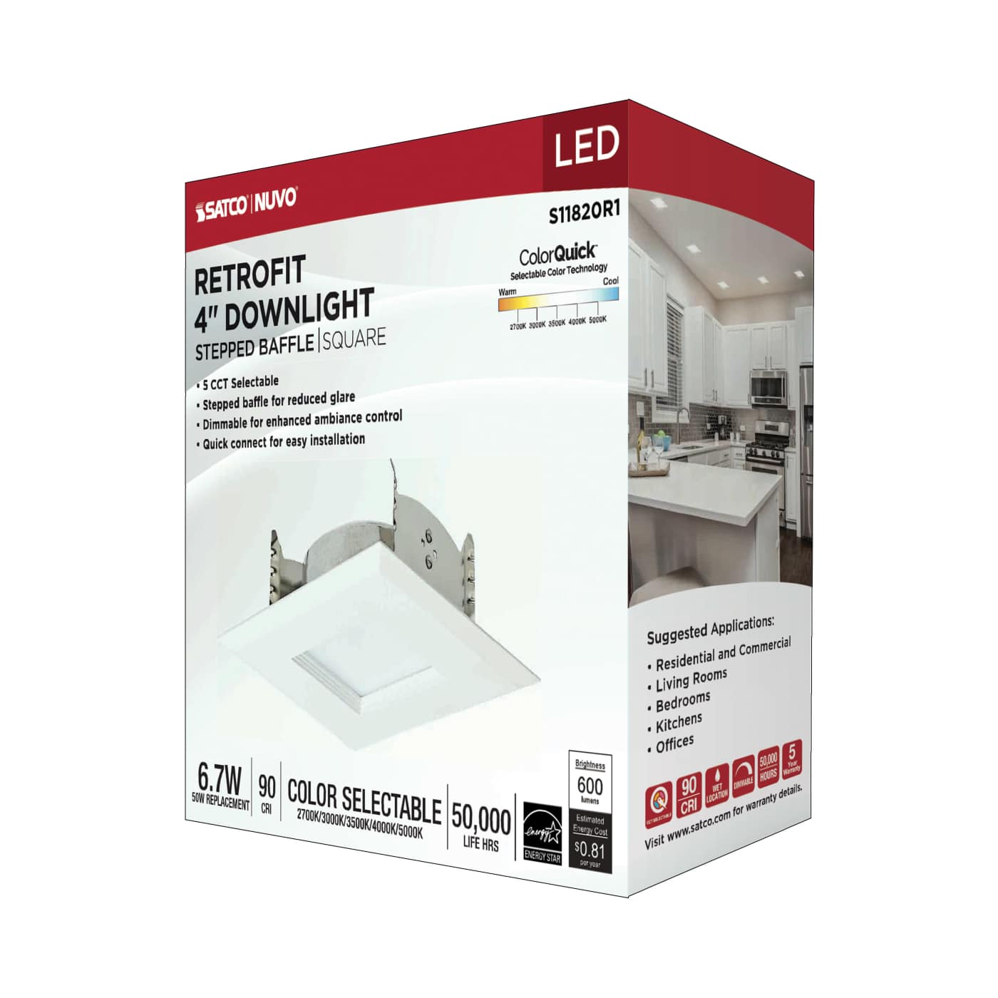 6.7WLED/RDL/4/5CCT-SEL/SQ - S11820R1