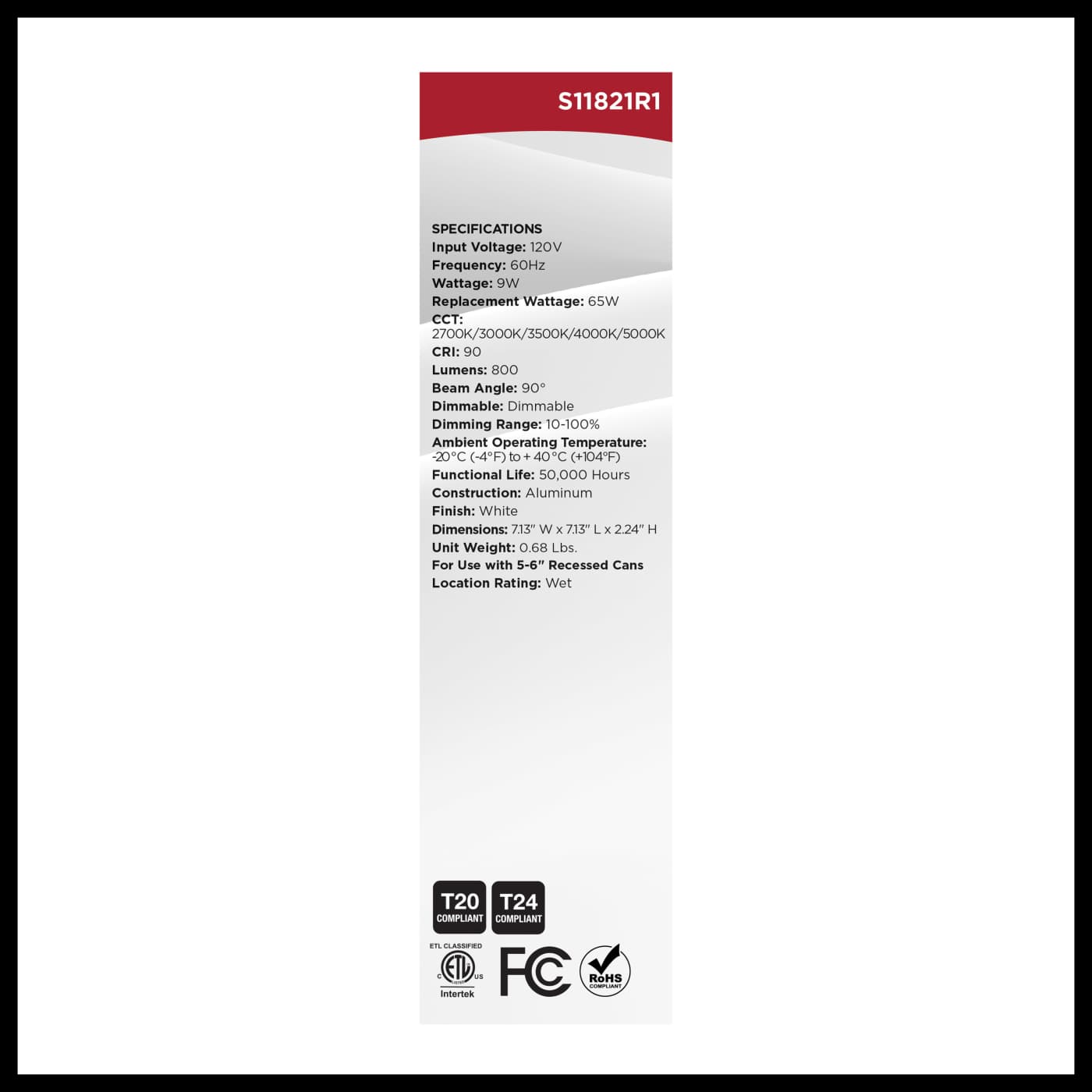 9WLED/RDL/5-6/5CCT-SEL/SQ - S11821R1