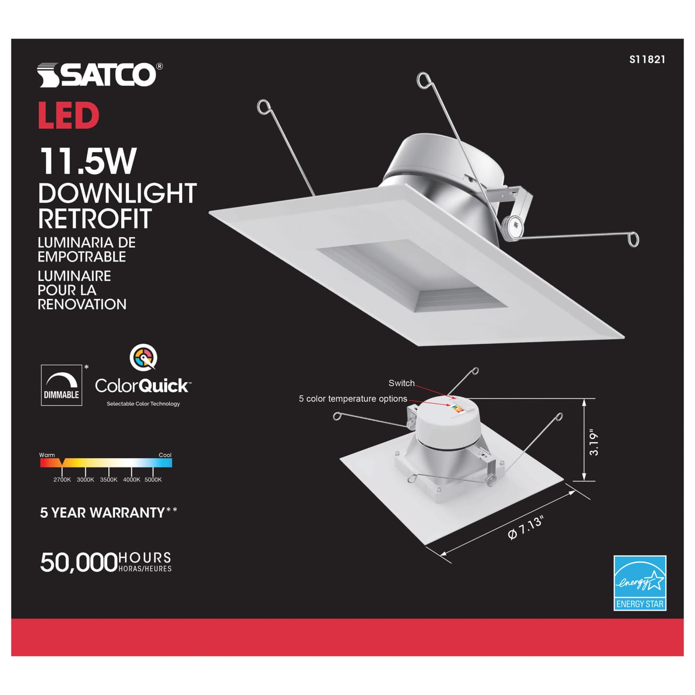 11.5WLED/RDL/SQ/5-6/CCT-SEL - S11821