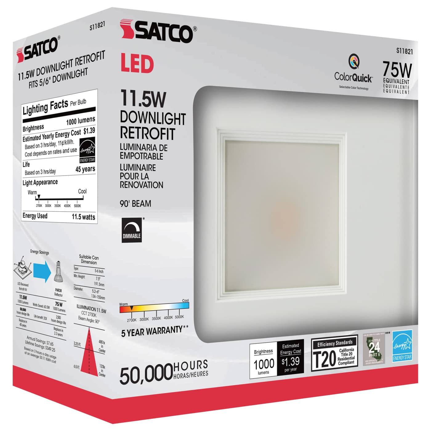 11.5WLED/RDL/SQ/5-6/CCT-SEL - S11821