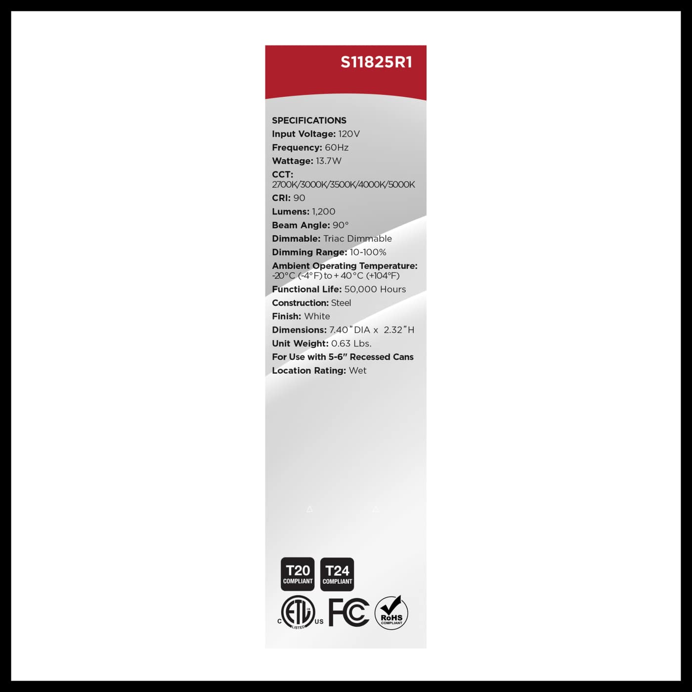 13.7WLED/RDL/5-6/5CCT-SEL/RD - S11825R1