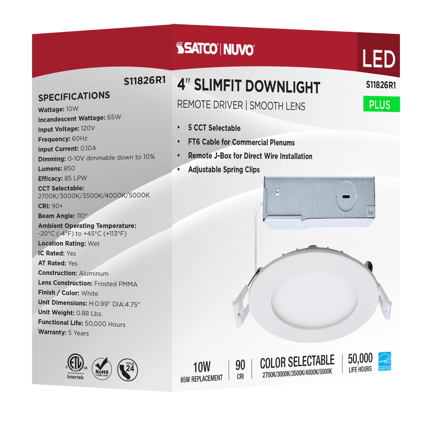 10WLED/DW/EL/4/CCT-SEL/RND/RD - S11826R1