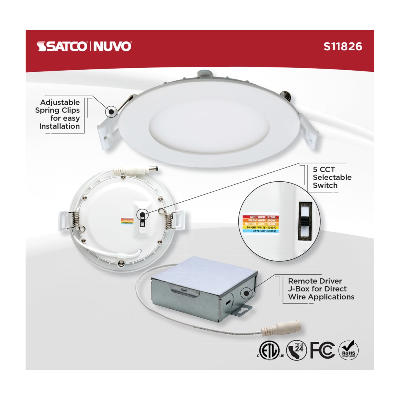 10WLED/DW/EL/4/CCT-SEL/RND/RD - S11826