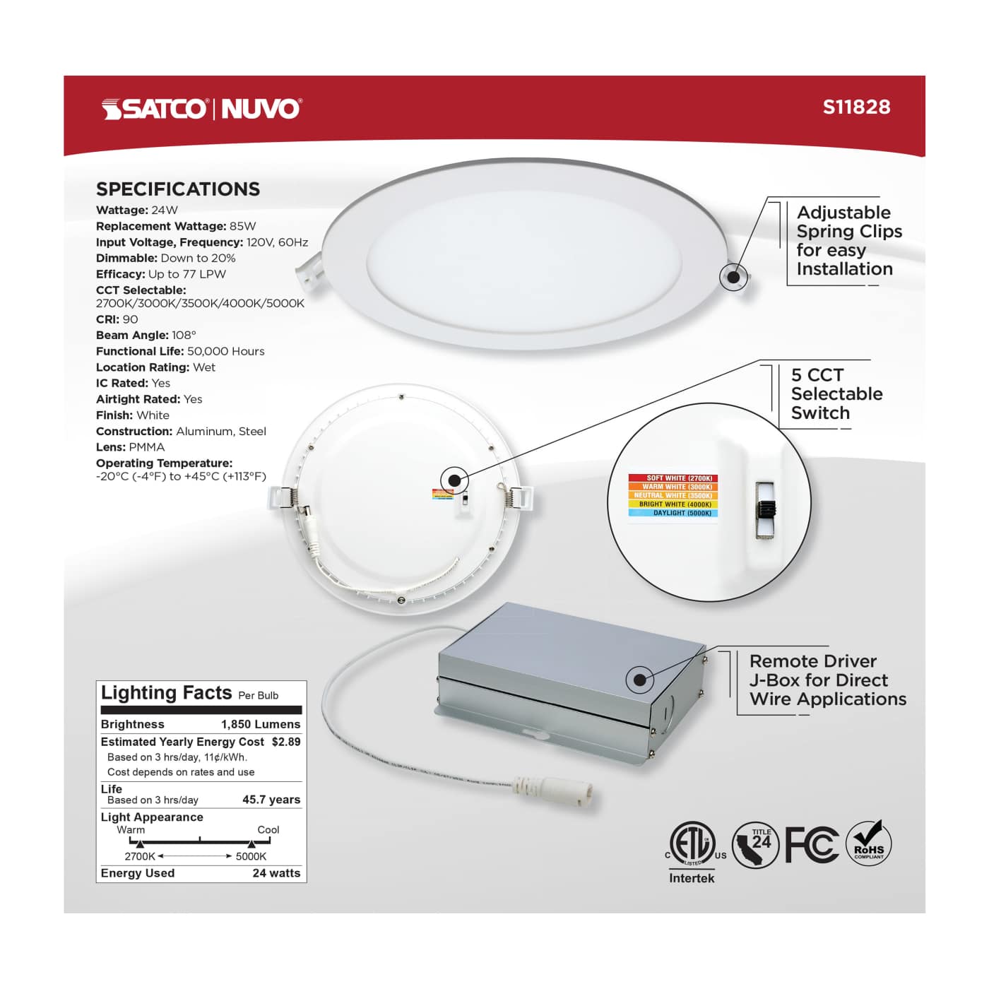 24WLED/DW/EL/8/CCT-SEL/RND/RD - S11828