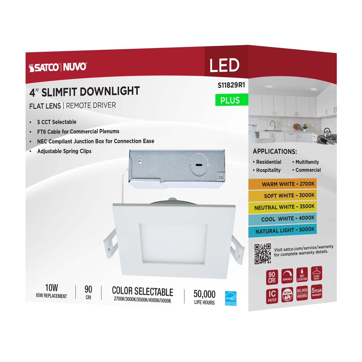 10WLED/DW/EL/4/CCT-SEL/SQ/RD - S11829R1