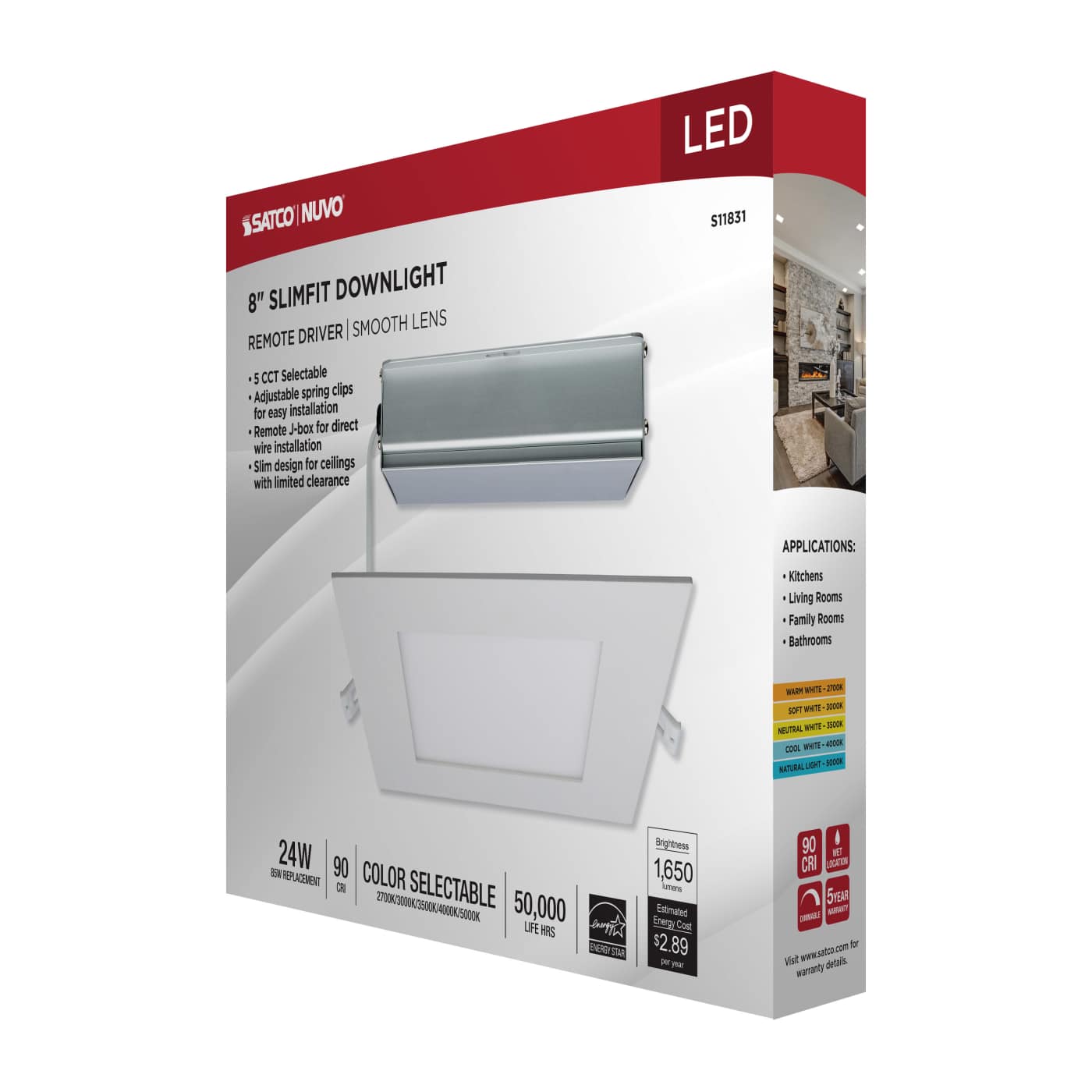 24WLED/DW/EL/8/CCT-SEL/SQ/RD - S11831