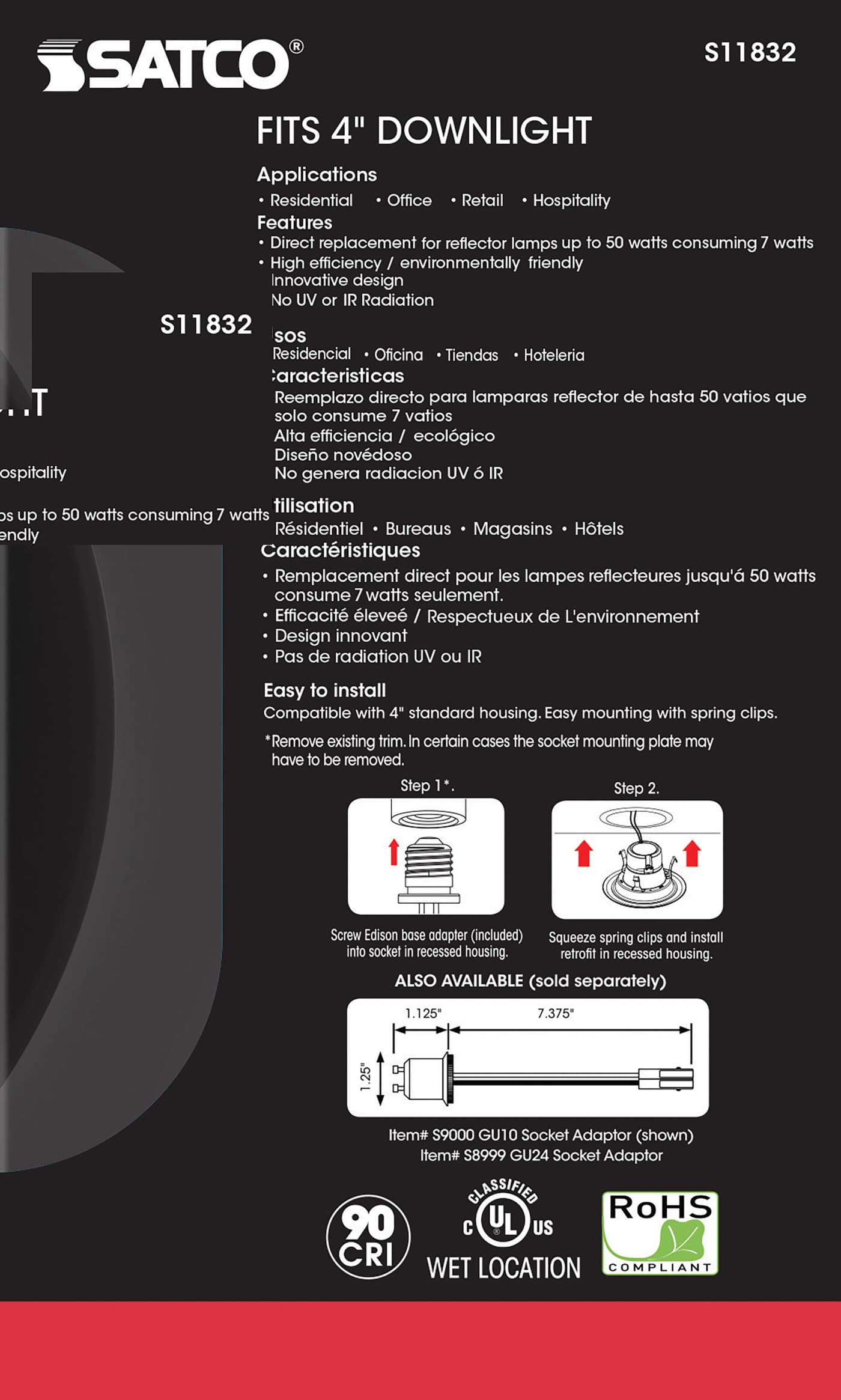 7WLED/RDL/4/CCT-SEL/120V/BL - S11832