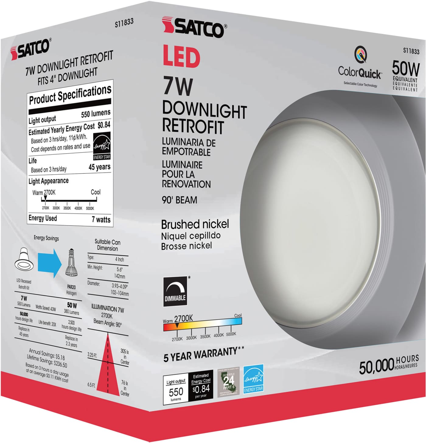 7WLED/RDL/4/CCT-SEL/120V/BN - S11833