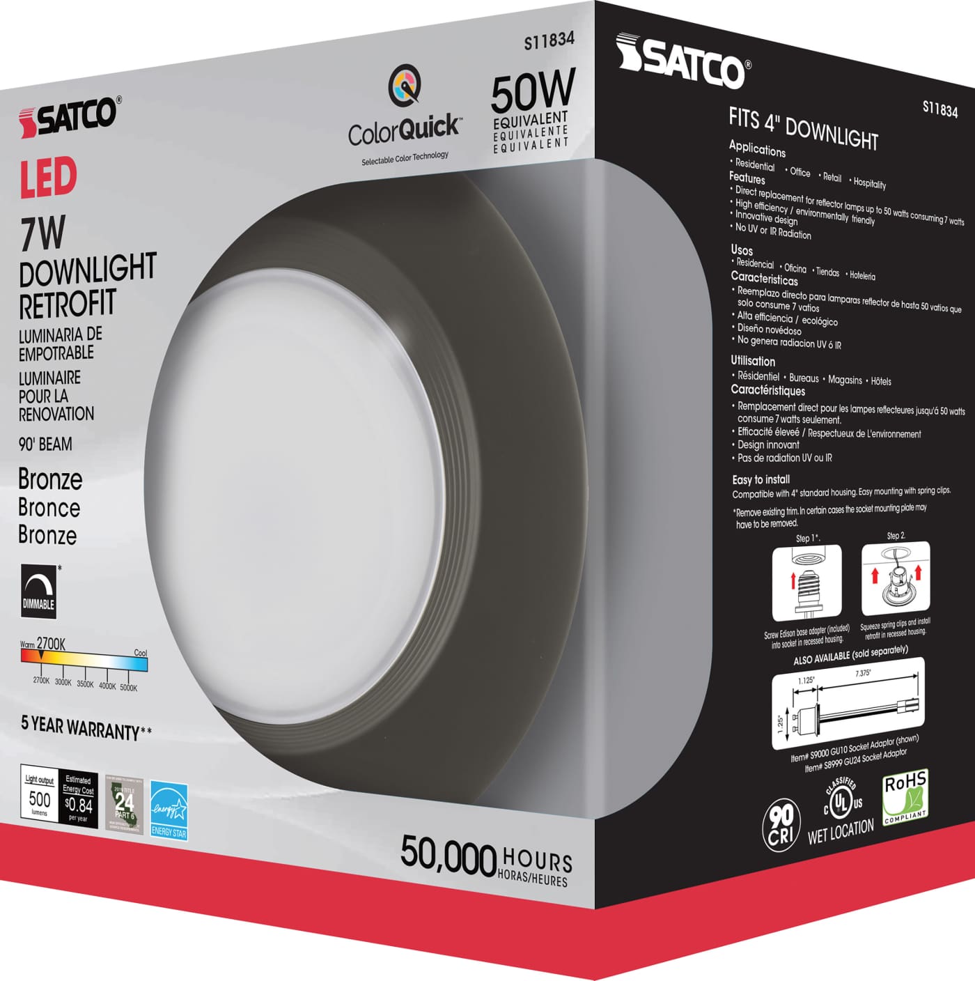 7WLED/RDL/4/CCT-SEL/120V/BZ - S11834