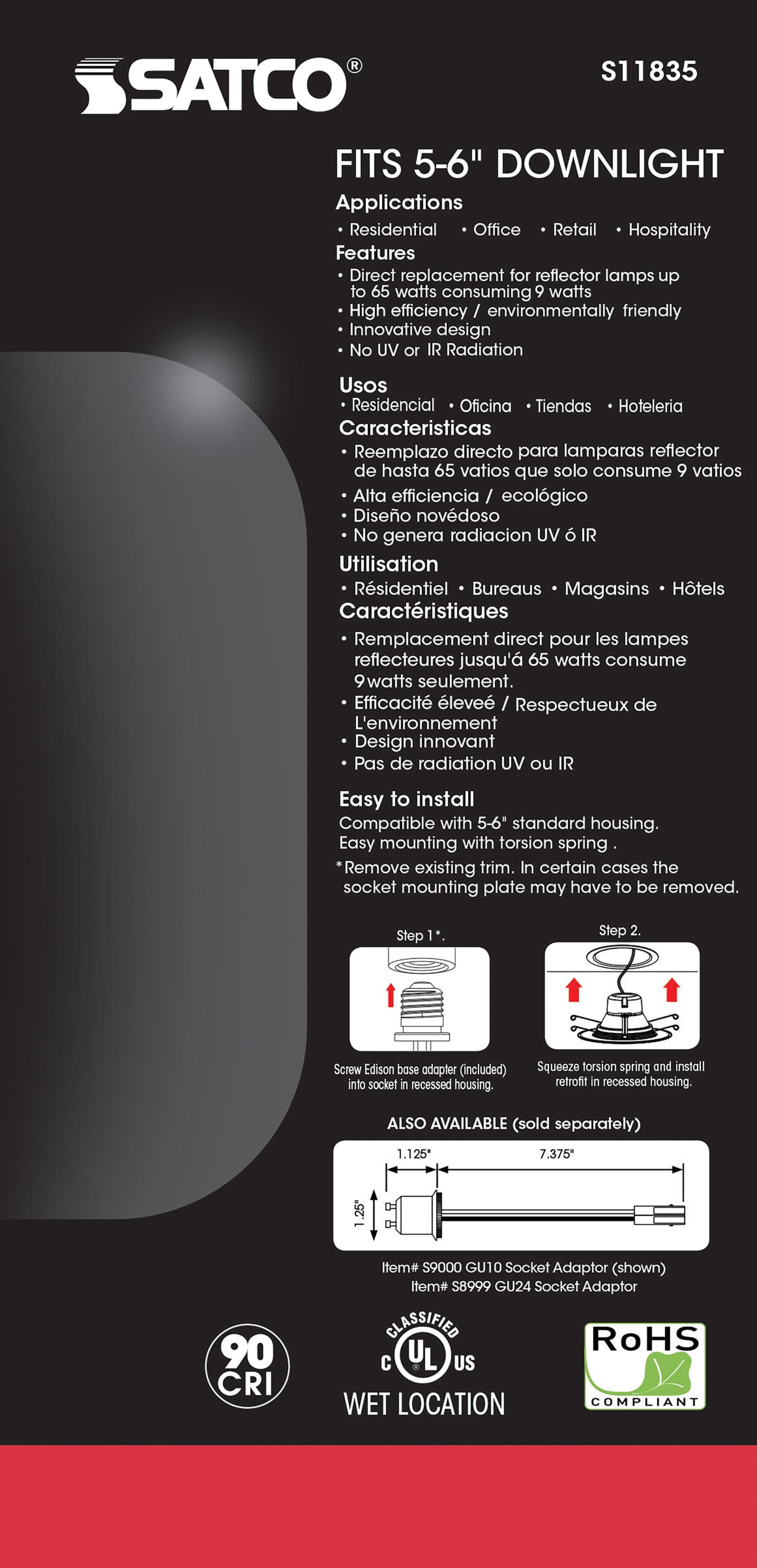 9WLED/RDL/5-6/CCT-SEL/120V/BL - S11835