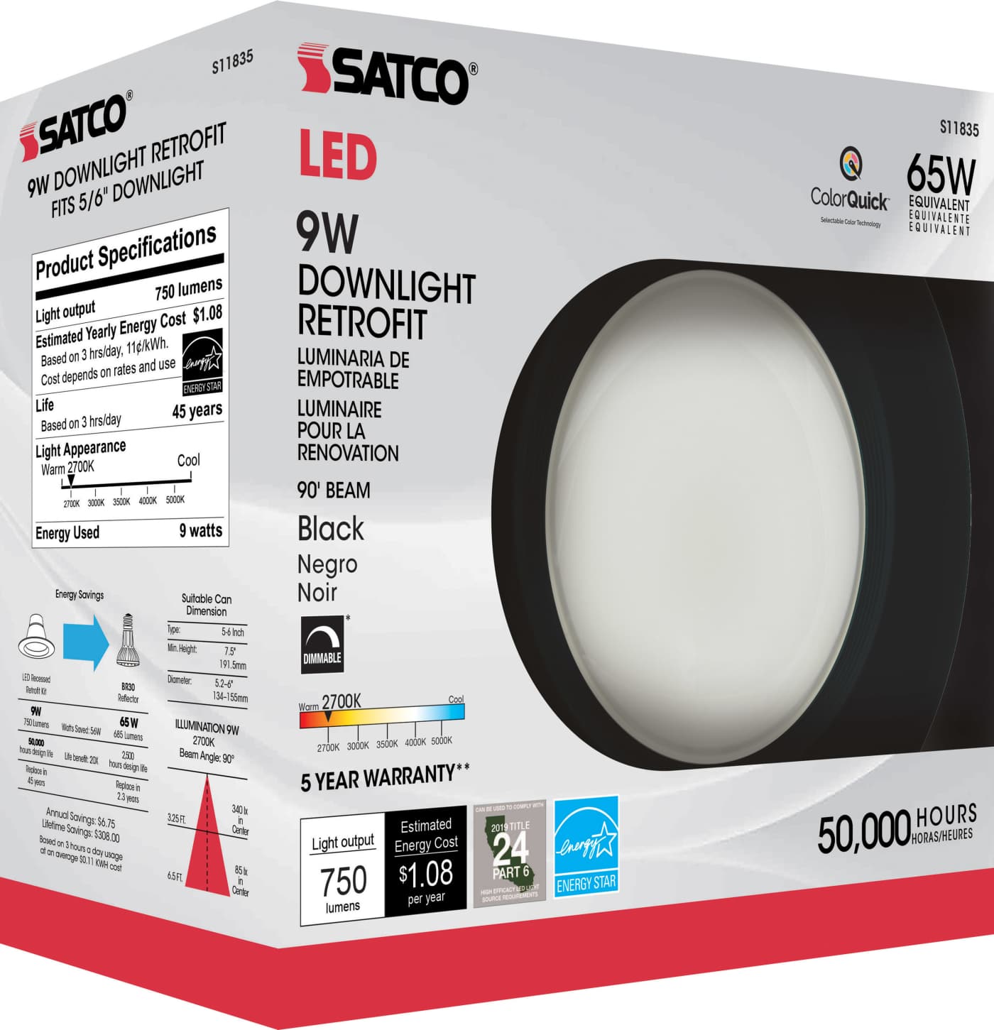 9WLED/RDL/5-6/CCT-SEL/120V/BL - S11835