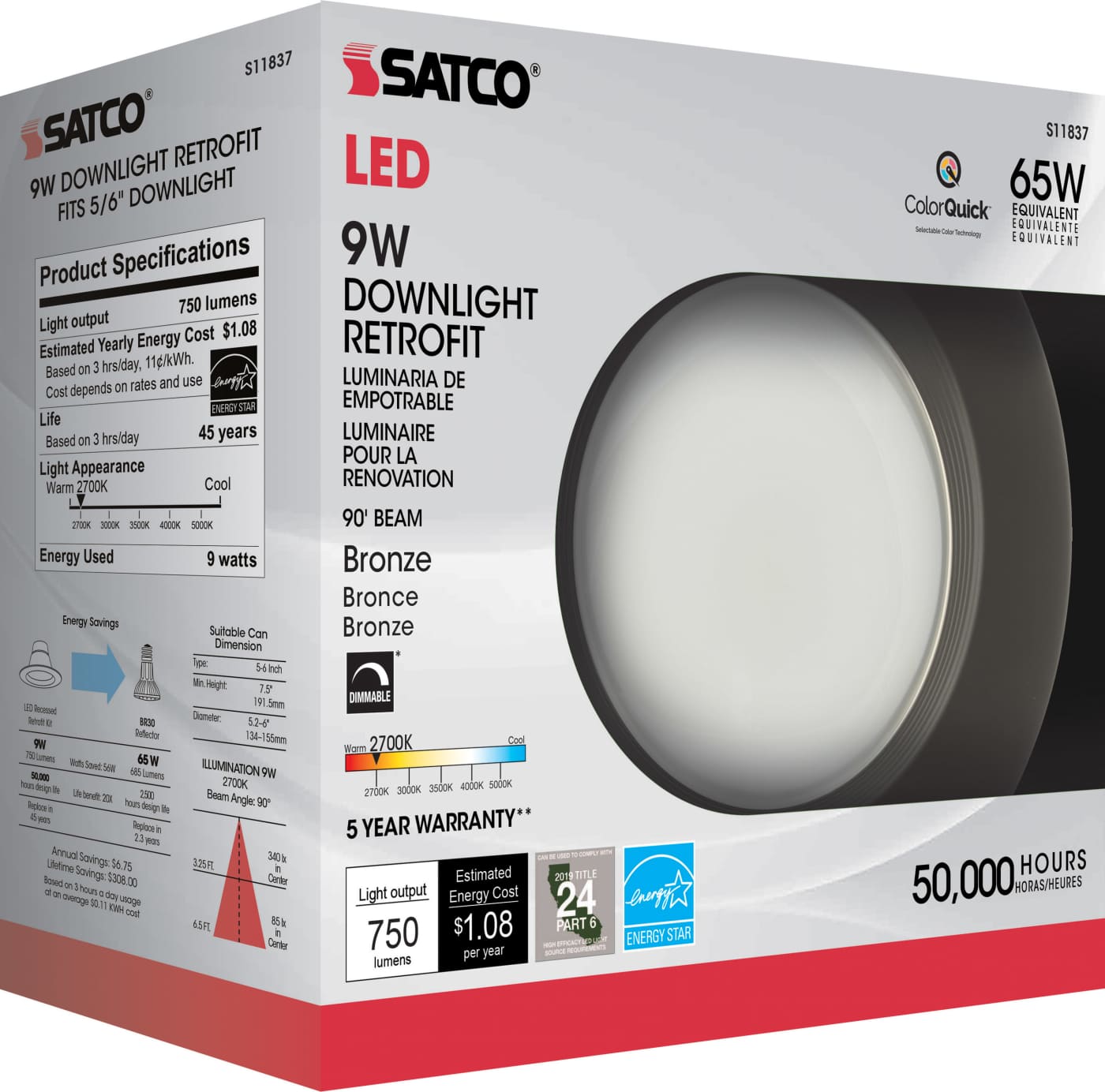 9WLED/RDL/5-6/CCT-SEL/120V/BZ - S11837