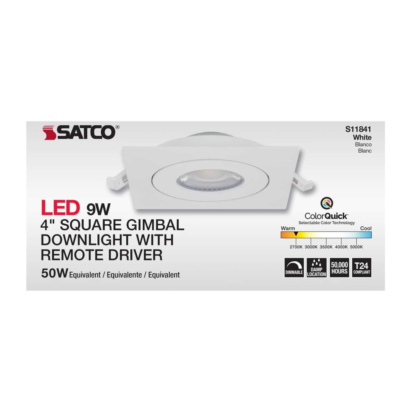 9WLED/GBL/4/CCT/SQ/WH - S11841