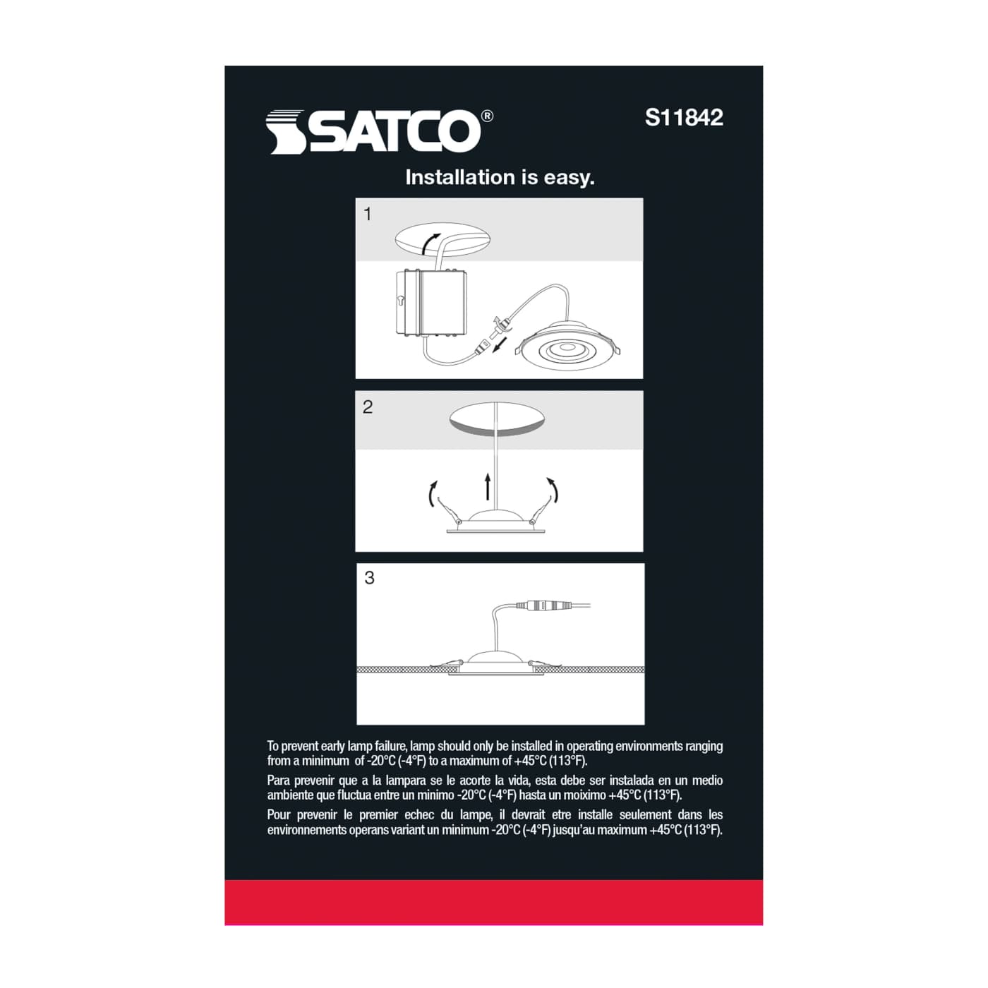 9WLED/GBL/4/CCT/RND/BLK - S11842