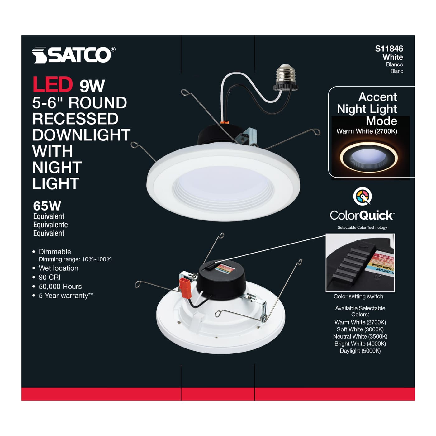 9WLED/NL/RDL/5-6/CCT-SEL/120V - S11846