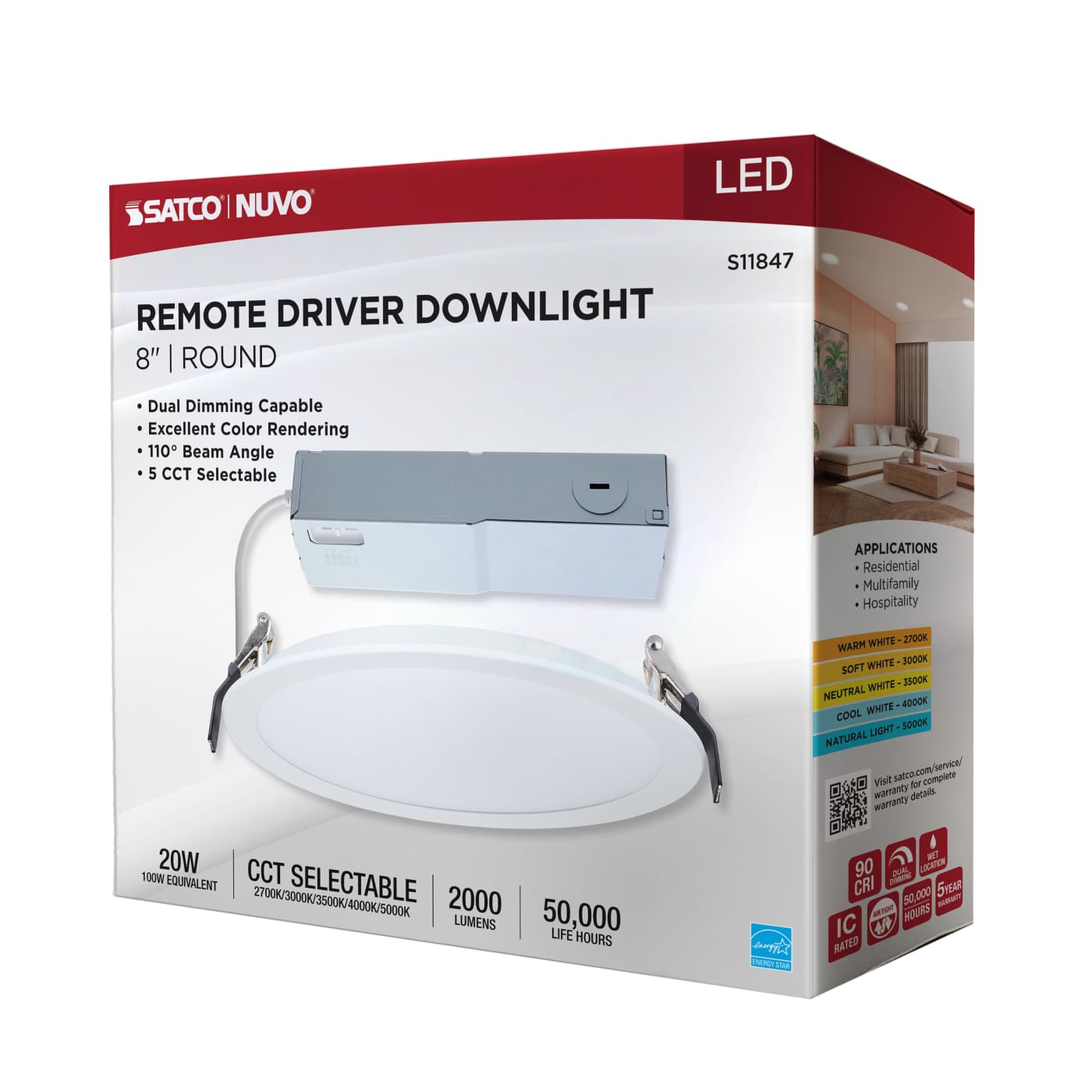 20WLED/DW/8/CCT/RND/FL/DD - S11847