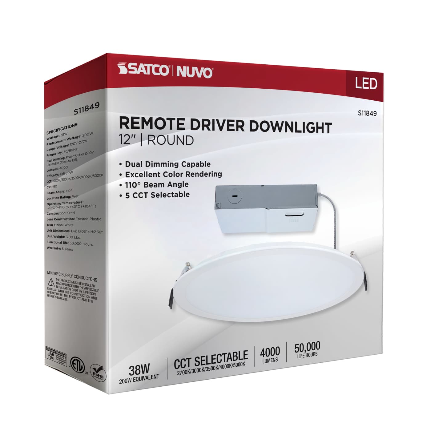 38WLED/DW/12/CCT/RND/FL/DD - S11849