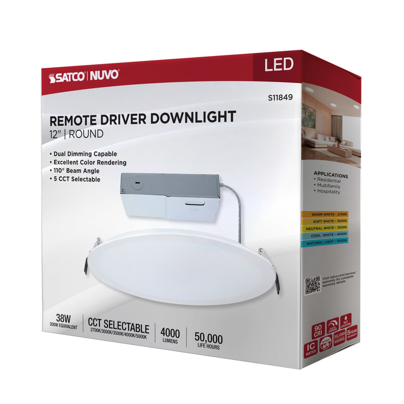 38WLED/DW/12/CCT/RND/FL/DD - S11849