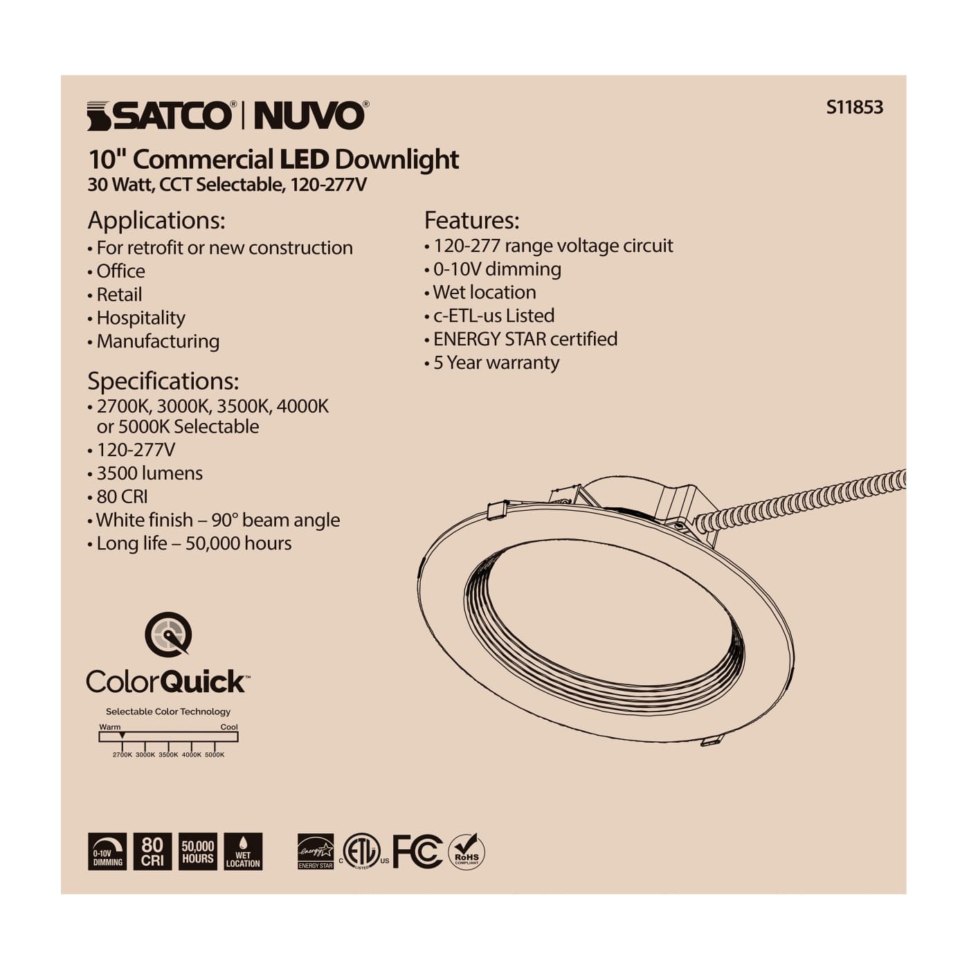 30WLED/CDL/10/CCT/120-277 - S11853