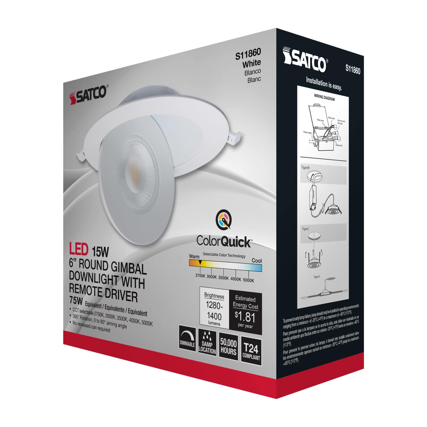 15WLED/GBL/6/CCT/RND/WH - S11860