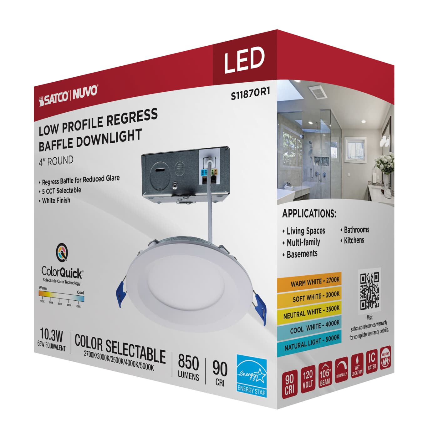 10WLED/DW/4/CCT-SEL/RND/RD/WH - S11870R1