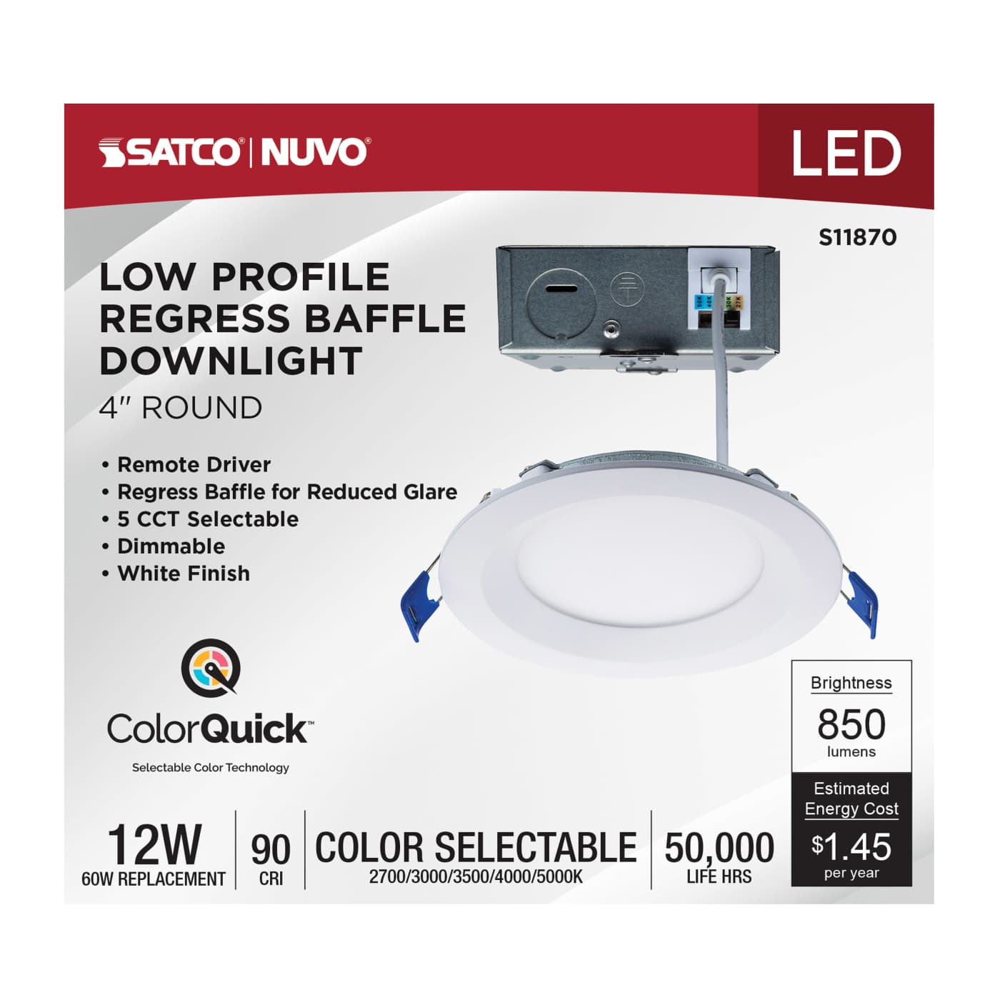 12WLED/DW/4/CCT-SEL/RND/RD/WH - S11870