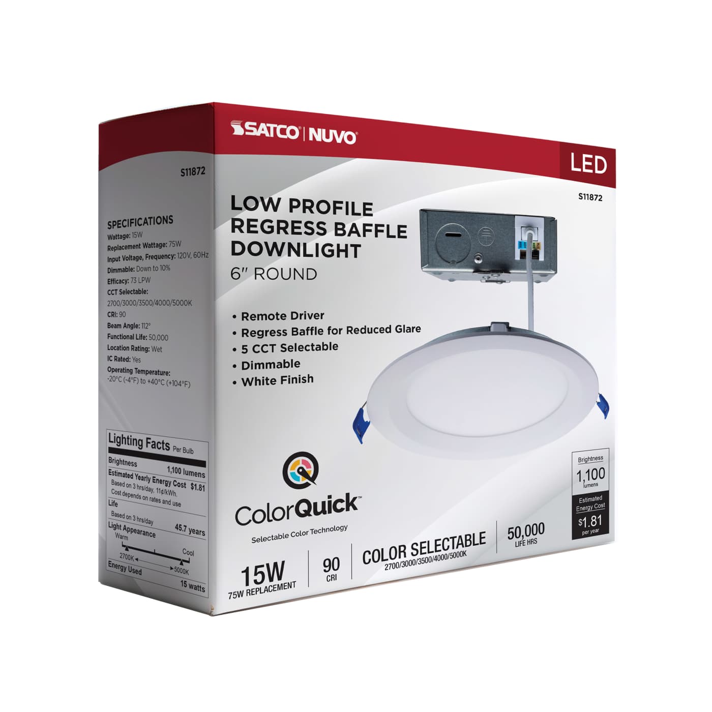 15WLED/DW/6/CCT-SEL/RND/RD/WH - S11872