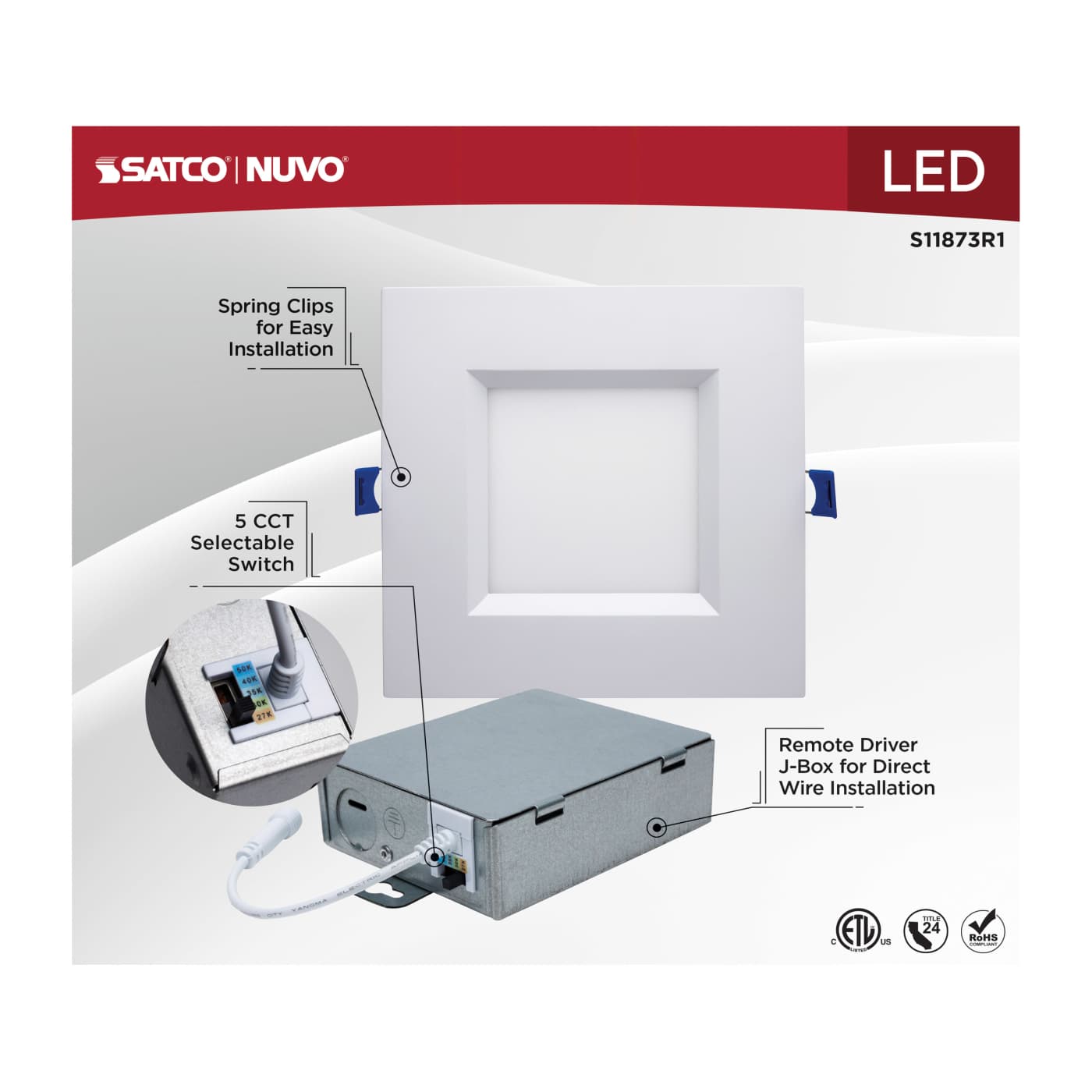 12WLED/DW/6/CCT-SEL/SQ/RD/WH - S11873R1