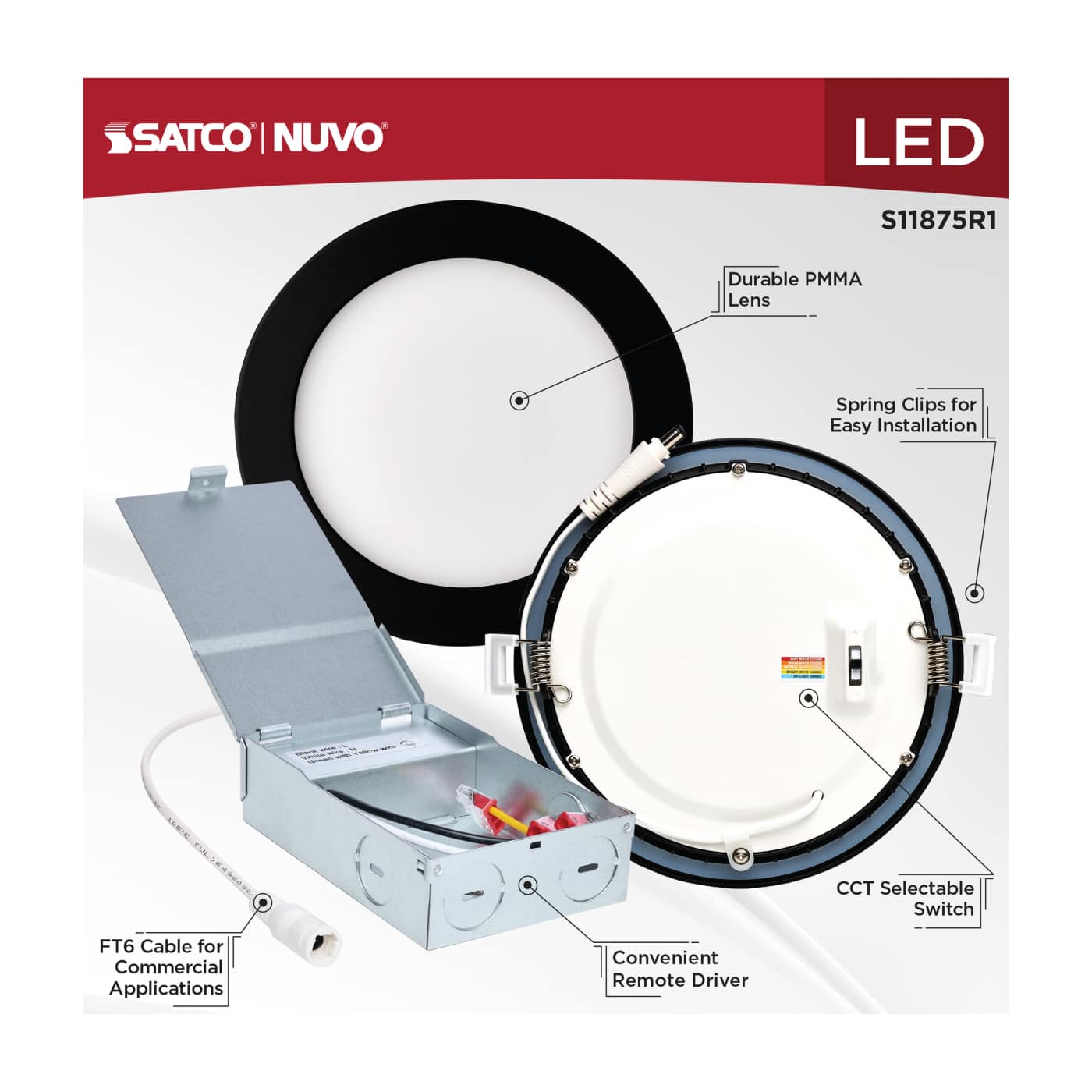 12WLED/DW/6/CCT-SEL/RND/RD/BK - S11875R1