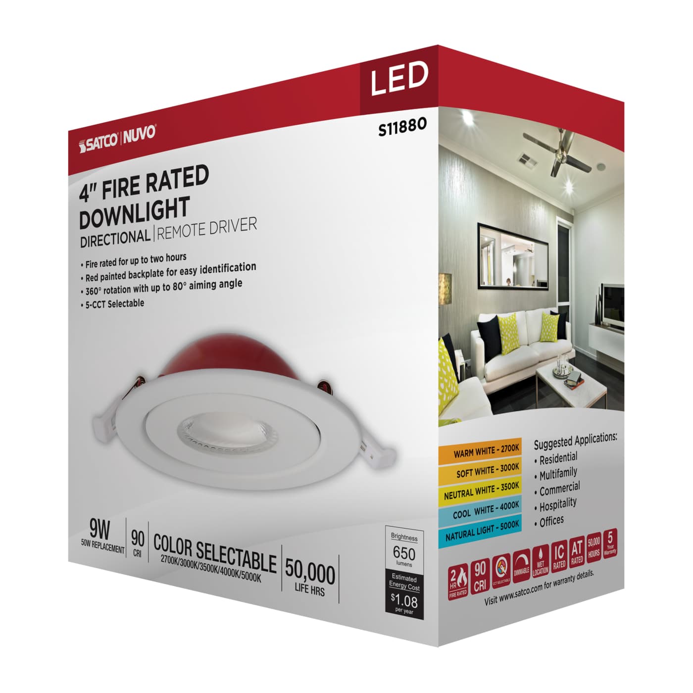 9WLED/DW-FR/4/CCT-SEL/RND/DIR - S11880