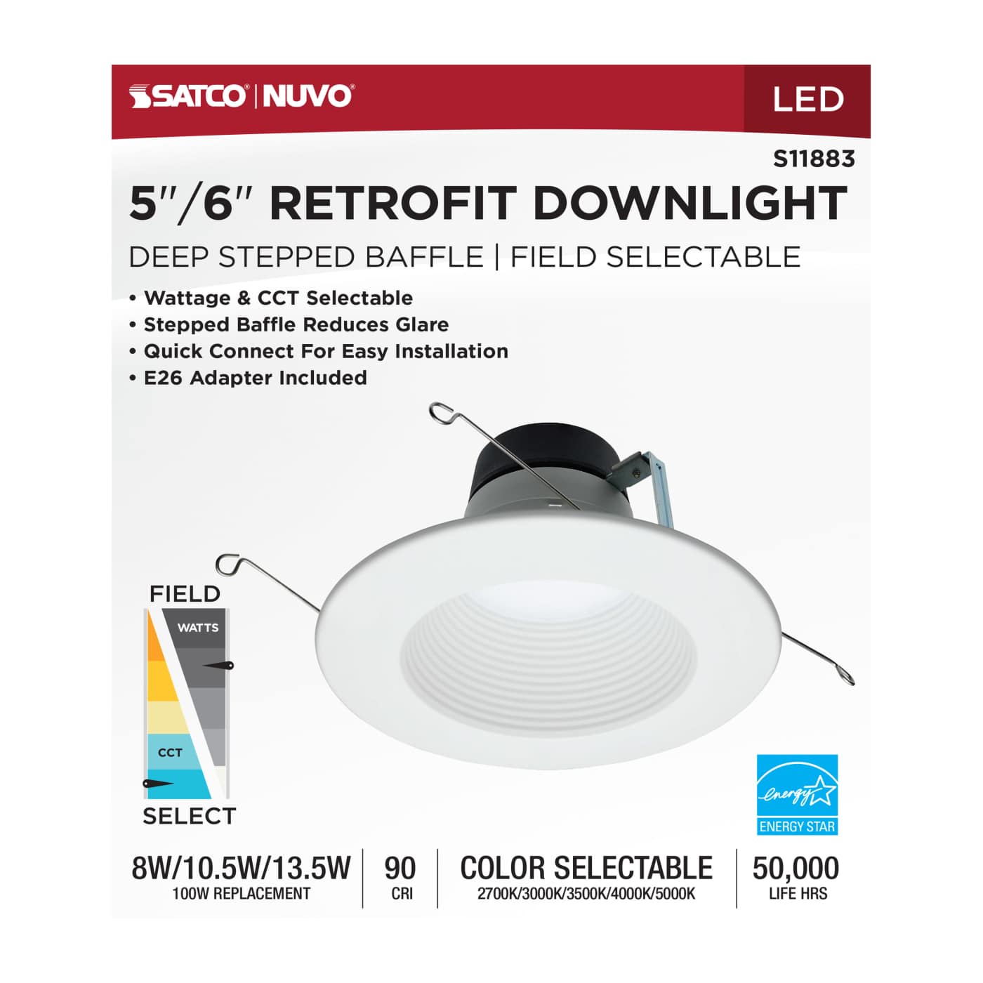 13.5WLED/DLR/5-6/WS/5CCT/RD/DB - S11883