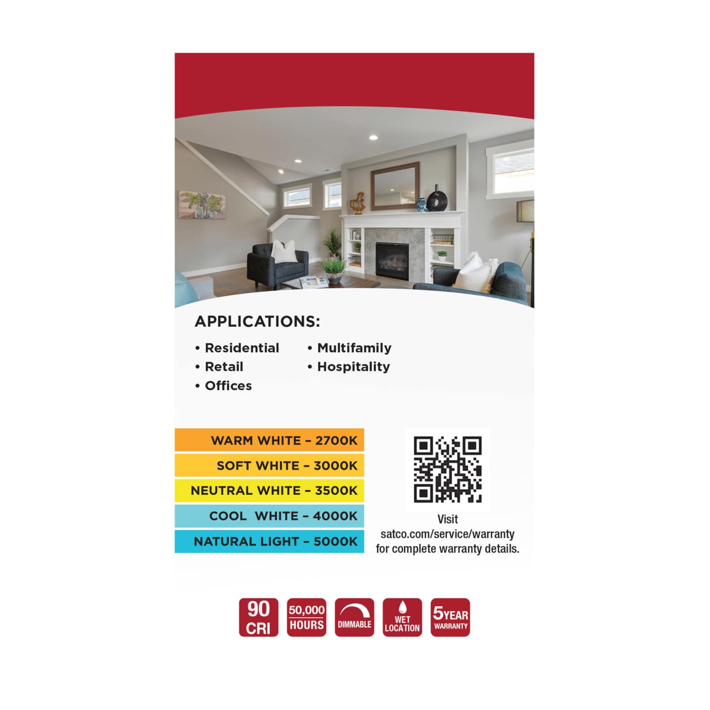9.5WLED/DLR/4/WS/5CCT/SQ/DB - S11884