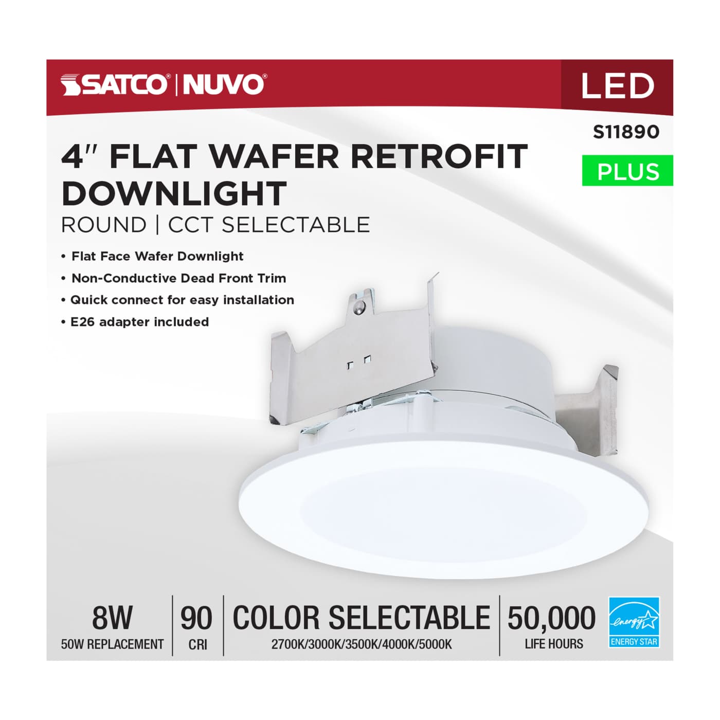 8WLED/DLR/4/CCT-SEL/WF/RND/WH - S11890