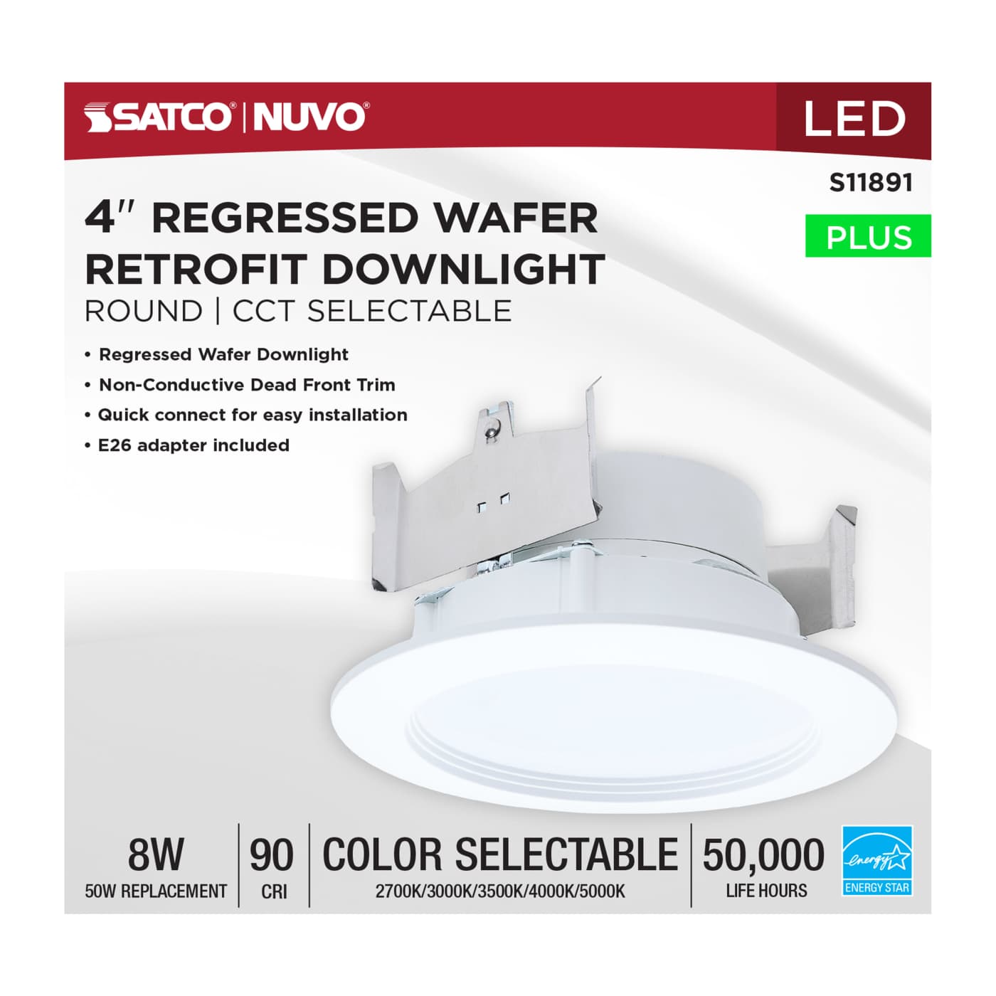 8WLED/DLR/4/CCT-SEL/WR/RND/WH - S11891