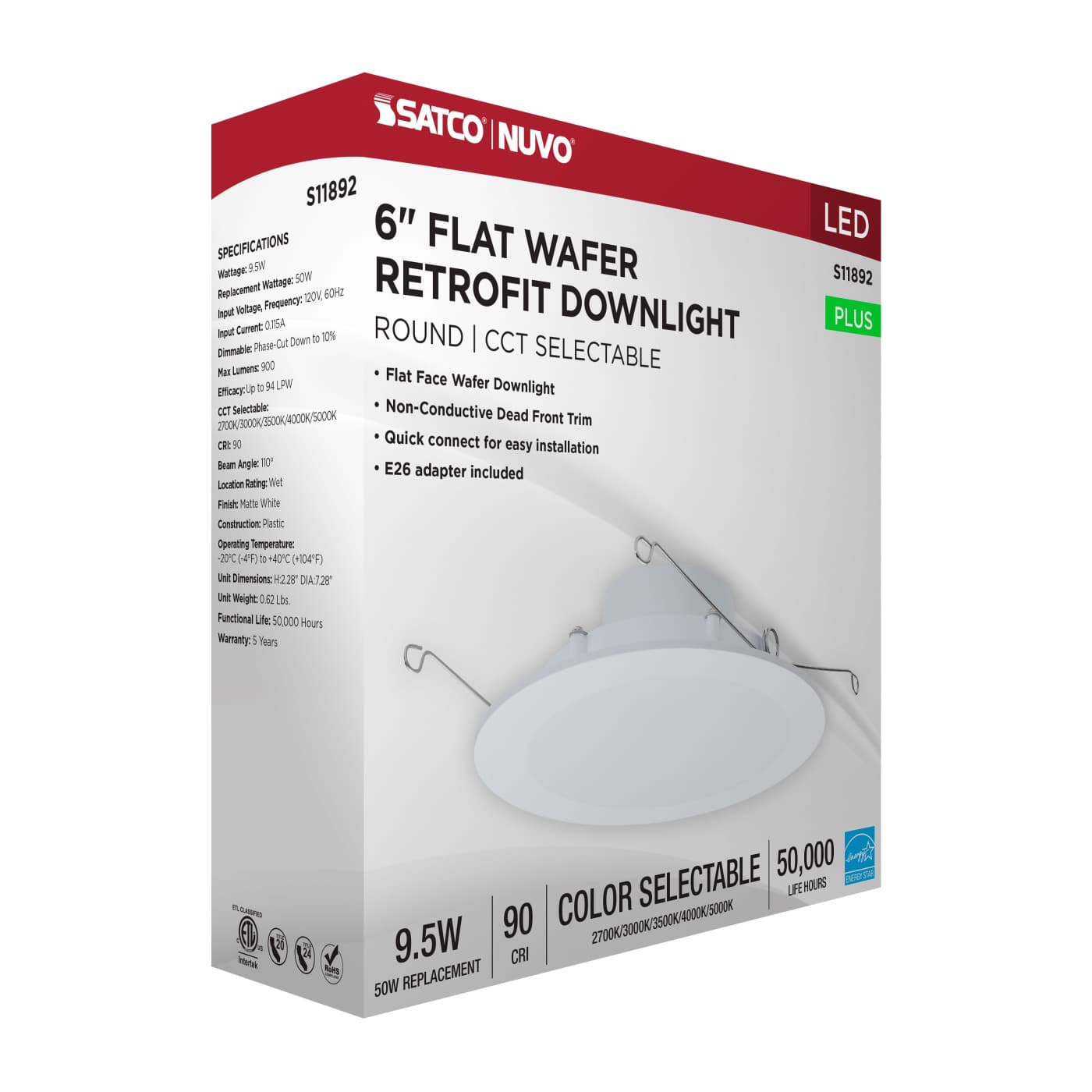 10WLED/DLR/6/CCT-SEL/WF/RND/WH - S11892