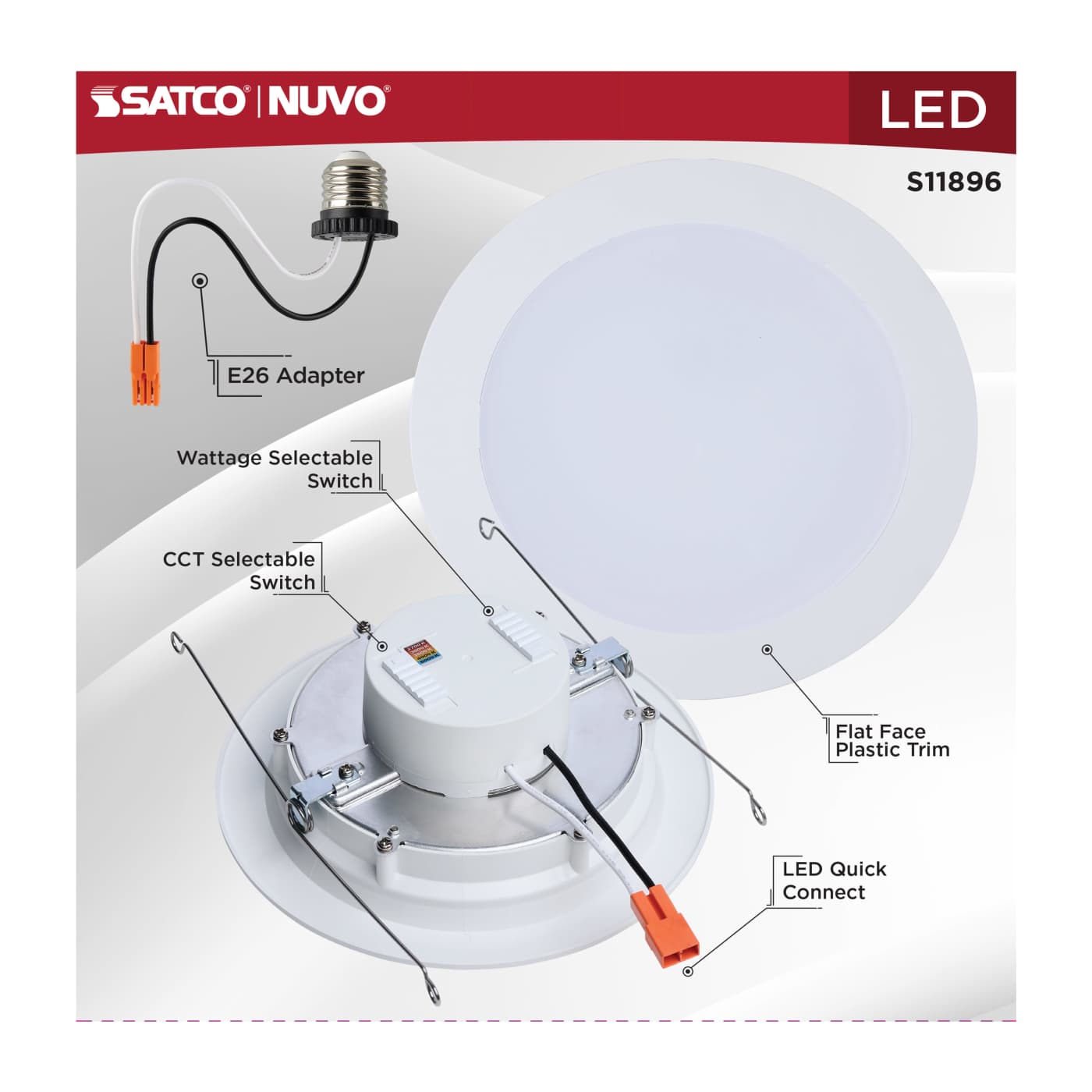 13WLED/DLR/6/FS/WF/RND/WH - S11896