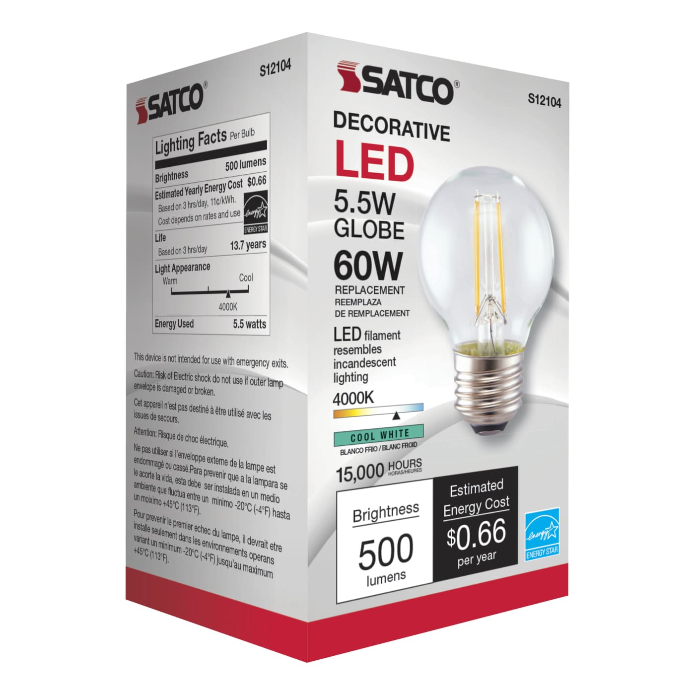 5.5G16.5/LED/CL/4K/120V/E26 - S12104