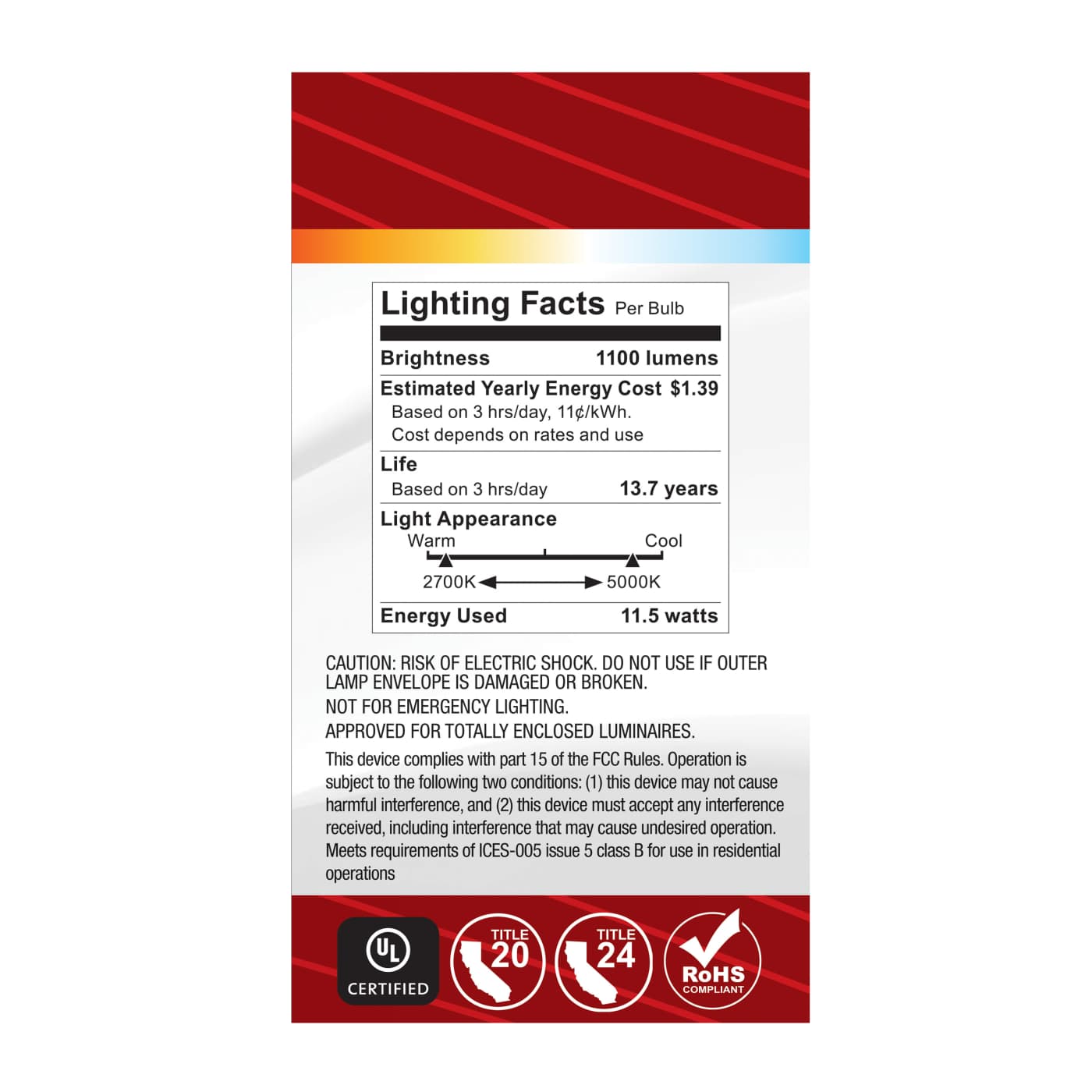 11.5A19L/9CCT5/E26/PF/D - S12145