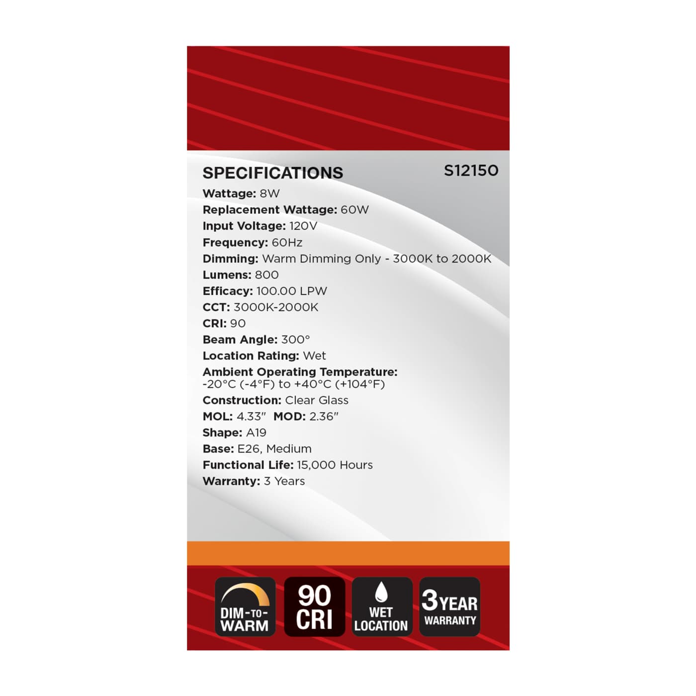 8A19L/930WD/E26/GCYS - S12150